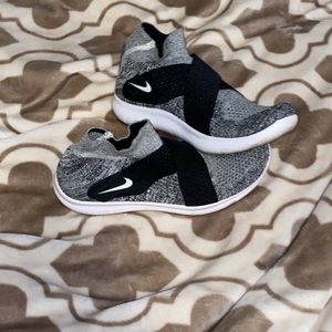 Black and white Nike running shoes